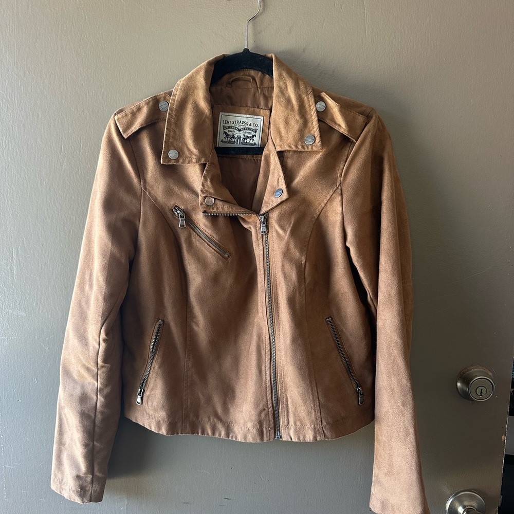 Levi's Women's Tan Suede Asymmetrical Moto Jacket